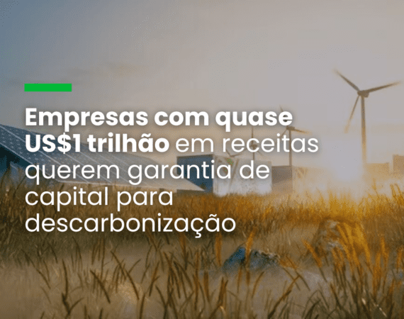 Empresas com quase US$1 trilhão em receitas querem garantia de capital para descarbonização