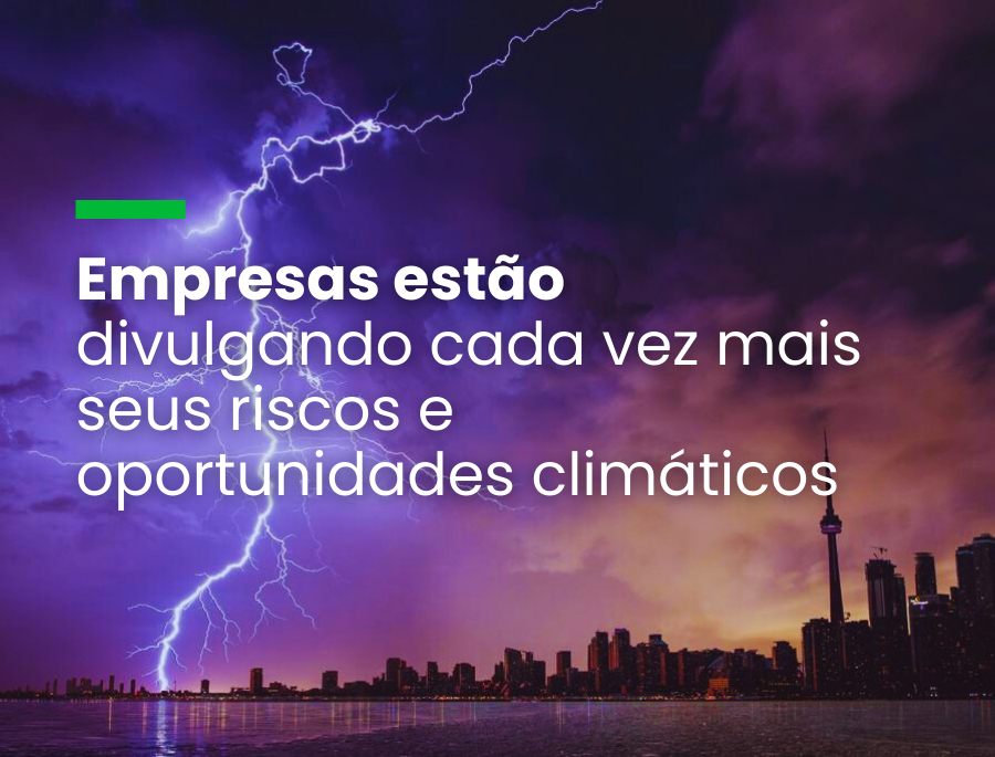 Empresas estão divulgando cada vez mais seus riscos e oportunidades climáticos
