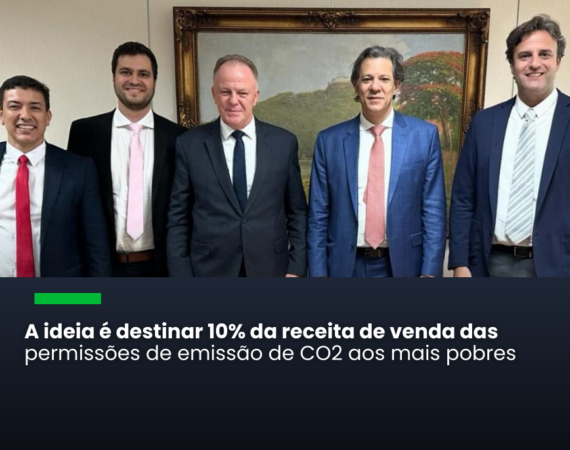 Foto da reunião em Brasília. Da esquerda para a direita, Fabrício Machado,secretário executivo do Consórcio Brasil Verde; ⁠Guilherme Syrkis, diretor executivo do Centro Brasil no Clima; Renato Casagrande, governador do Espírito Santo e presidente do Consórcio Brasil Verde; ⁠Fernando Haddad, ministro da Fazenda; e William Wills, diretor técnico do Centro Brasil no Clima