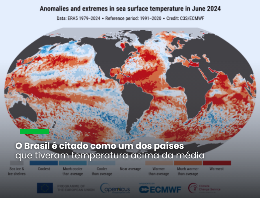 De acordo com os dados do Centro Europeu para Previsões Meteorológicas, a temperatura ficou 1,50 °C acima da média estimada para o mesmo mês no período de 1850-1900, referência pré-industrial